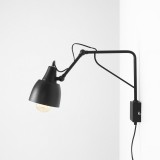 ALDEX 1002C1_M | Soho-AL Aldex zidna svjetiljka sa prekidačem na kablu elementi koji se mogu okretati 1x E27 crno