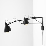 ALDEX 1002D1 | Soho-AL Aldex zidna svjetiljka sa prekidačem na kablu elementi koji se mogu okretati 2x E27 crno
