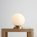 ALDEX 1076B40_M | Ball-AL Aldex stolna svjetiljka kuglasta 23cm sa prekidačem na kablu 1x E27 mesing, opal