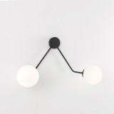 ALDEX 1082D1 | Holm-AL Aldex zidna svjetiljka 2x E14 crno, opal