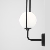 ALDEX 1086C1 | Riva-AL Aldex zidna svjetiljka 1x E14 crno, opal