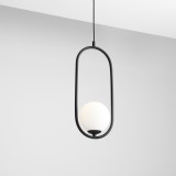 ALDEX 1086G1 | Riva-AL Aldex visilice svjetiljka 1x E14 crno, opal