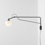 ALDEX 1105C1_D | Soho-AL Aldex zidna svjetiljka sa prekidačem na kablu elementi koji se mogu okretati 1x E14 crno, opal