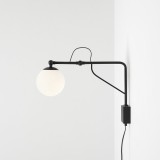 ALDEX 1105C1_M | Soho-AL Aldex zidna svjetiljka sa prekidačem na kablu elementi koji se mogu okretati 1x E14 crno, opal