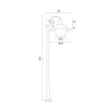 ARGON 3284 | Erba-BIS Argon podna svjetiljka 120cm 1x E27 IP44 crno, opal