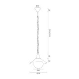 ARGON 3285 | Erba-BIS Argon visilice svjetiljka 1x E27 IP44 crno, opal