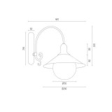 ARGON 3286 | Erba-BIS Argon zidna svjetiljka 1x E27 IP44 crno, opal