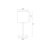 ARGON 4081 | Hilary-AR Argon stolna svjetiljka 48cm sa prekidačem na kablu 1x E27 crno, bijelo