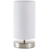 BRILLIANT 13247/05 | Clarie Brilliant stolna svjetiljka 25,5cm sa prekidačem na kablu 1x E14 satenski nikal, bijelo