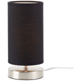 BRILLIANT 13247/06 | Clarie Brilliant stolna svjetiljka 25,5cm sa prekidačem na kablu 1x E14 satenski nikal, crno