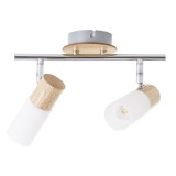 BRILLIANT 51413/50 | Babsan Brilliant spot svjetiljka elementi koji se mogu okretati 2x E14 drvo, bijelo