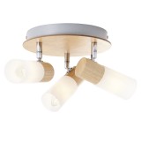 BRILLIANT 51434/50 | Babsan Brilliant spot svjetiljka elementi koji se mogu okretati 3x E14 drvo, bijelo