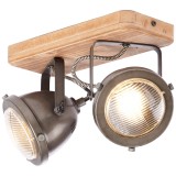 BRILLIANT 72029/84 | Carmen-Wood Brilliant stropne svjetiljke svjetiljka elementi koji se mogu okretati 2x GU10 galvanizirana metalna površina, drvo