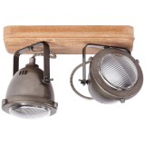 BRILLIANT 72029/84 | Carmen-Wood Brilliant stropne svjetiljke svjetiljka elementi koji se mogu okretati 2x GU10 galvanizirana metalna površina, drvo