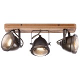BRILLIANT 72030/84 | Carmen-Wood Brilliant stropne svjetiljke svjetiljka elementi koji se mogu okretati 3x GU10 galvanizirana metalna površina, drvo