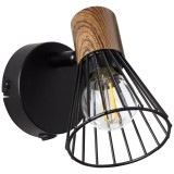 BRILLIANT 78111/76 | Noya Brilliant zidna svjetiljka s prekidačem elementi koji se mogu okretati 1x E14 crno, tamno drvo