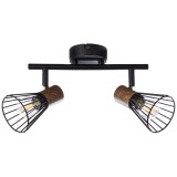 BRILLIANT 78113/76 | Noya Brilliant stropne svjetiljke svjetiljka elementi koji se mogu okretati 2x E14 crno, tamno drvo