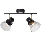 BRILLIANT 79313/93 | Ronald-BRI Brilliant stropne svjetiljke svjetiljka elementi koji se mogu okretati 2x E14 crno, antik bakar, dim
