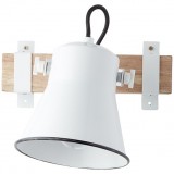 BRILLIANT 82110/05 | Plow Brilliant zidna svjetiljka elementi koji se mogu okretati 1x E27 bijelo, drvo