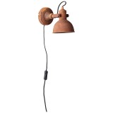 BRILLIANT 90230/60 | Katie Brilliant zidna svjetiljka sa prekidačem na kablu elementi koji se mogu okretati 1x GU10 rdža smeđe