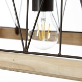 BRILLIANT 93587/71 | Narcy-BRI Brilliant visilice svjetiljka 3x E27 galvanizirana metalna površina, drvo