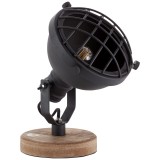BRILLIANT 99006/86 | Mila-BRI Brilliant stolna svjetiljka 21cm sa prekidačem na kablu elementi koji se mogu okretati 1x E14 crno, drvo