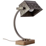 BRILLIANT 99022/46 | Drake Brilliant stolna svjetiljka 38cm sa prekidačem na kablu elementi koji se mogu okretati 1x E27 crno, drvo