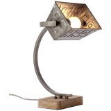 BRILLIANT 99022/46 | Drake Brilliant stolna svjetiljka 38cm sa prekidačem na kablu elementi koji se mogu okretati 1x E27 crno, drvo