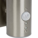 BRILLIANT G40097/82 | BergenB Brilliant zidna svjetiljka sa senzorom 1x GU10 345lm 4000K IP44 plemeniti čelik, čelik sivo, prozirna