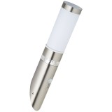 BRILLIANT G46798/82 | Bole Brilliant zidna svjetiljka sa senzorom, svjetlosni senzor - sumračni prekidač 12x LED IP44 plemeniti čelik, čelik sivo, bijelo