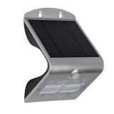 BRILLIANT G96320/58 | Dev Brilliant zidna svjetiljka sa senzorom solarna baterija 1x LED 400lm 4000K IP65 srebrno