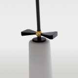 COSMOLIGHT P01121BK | Bow-COS Cosmolight visilice svjetiljka s podešavanjem visine 1x E27 crno, mesing, opal