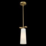 COSMOLIGHT P01138BR | Bow-COS Cosmolight visilice svjetiljka s podešavanjem visine 1x E27 mesing, opal