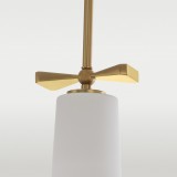 COSMOLIGHT P01138BR | Bow-COS Cosmolight visilice svjetiljka s podešavanjem visine 1x E27 mesing, opal