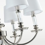 COSMOLIGHT P06308NI-WH | Siena-COS Cosmolight luster svjetiljka 6x E14 nikel, prozirno, bijelo