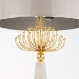 COSMOLIGHT T02004AU | Cartagena-COS Cosmolight stolna svjetiljka 81cm s prekidačem 2x E27 bijeli mramor, zlatno, sivo