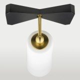 COSMOLIGHT W01169BK | Bow-COS Cosmolight zidna svjetiljka 1x E27 crno, mesing, opal