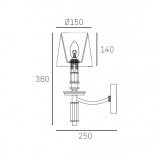 COSMOLIGHT W01315NI-BK | Siena-COS Cosmolight zidna svjetiljka 1x E14 nikel, prozirno, crno