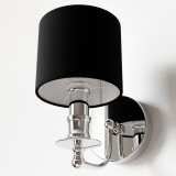 COSMOLIGHT W01397CH-BK | Abu-Dhabi-1 Cosmolight zidna svjetiljka 1x E14 krom, crno, bijelo