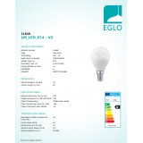 EGLO 11648 | E14 Eglo LED izvori svjetlosti svjetiljka