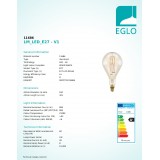 EGLO 11686 | E27 8W -> 60W Eglo PS160 LED izvori svjetlosti filament, BigSize 806lm 2100K jačina svjetlosti se može podešavati 360° CRI>80