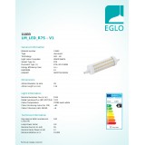 EGLO 11833 | R7s Eglo LED izvori svjetlosti svjetiljka