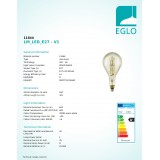 EGLO 11844 | E27 8W -> 45W Eglo PS160 LED izvori svjetlosti filament, BigSize 600lm 3000K jačina svjetlosti se može podešavati CRI>80