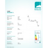 EGLO 13583 | Rosaro-LED Eglo stropne svjetiljke svjetiljka elementi koji se mogu okretati 6x GU10 krom