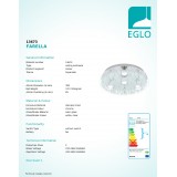 EGLO 13673 | Farella Eglo stropne svjetiljke svjetiljka 4x GU10 krom, bijelo, prozirno