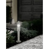 EGLO 30187 | Lisio Eglo podna svjetiljka 50cm 1x E27 IP44 plemeniti čelik, čelik sivo, prozirna