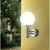 EGLO 30205 | Nisia Eglo zidna svjetiljka 1x E27 IP44 plemeniti čelik, čelik sivo, bijelo