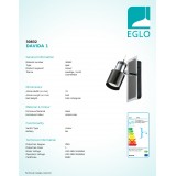 EGLO 30832 | Davida Eglo spot svjetiljka s prekidačem elementi koji se mogu okretati 1x GU10 400lm 3000K crno nikel, crno