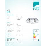 EGLO 30933 | Cabo Eglo stropne svjetiljke svjetiljka 5x GU10 1200lm 3000K krom, bijelo, prozirna