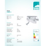EGLO 31134 | Cabo-1 Eglo stropne svjetiljke svjetiljka četvrtast elementi koji se mogu okretati 4x GU10 960lm 3000K